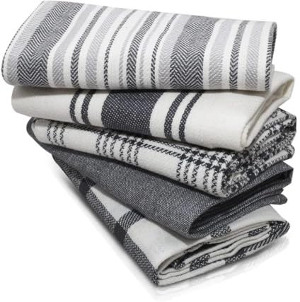 LinenWeave Paquete de 5 paños de cocina, 100 % algodón, 45 x 70 cm, súper absorbentes, lavables a máquina, paños de cocina para cocina (5 toallasCC)