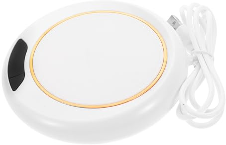 ULTECHNOVO Elektrischer Tassenwärmer aus Abs mit Verstellbarer Heizplatte und DREI Stufen für Schnelle Erwärmung als Milch und Kaffeebecherwärmer im Minimalistischen Design