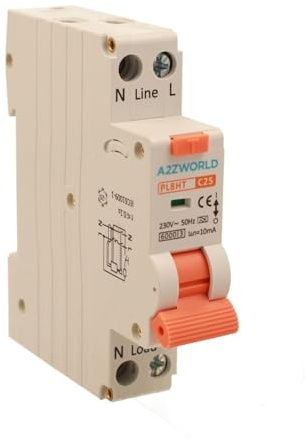 Interruttore Differenziale Magnetotermico 10mA Per Zone Umide, 25A C25, RCBO Tipo A Curva C, 1 Modulo DIN, 1P+N 6kA 220V, Serie PL8HT Professionale