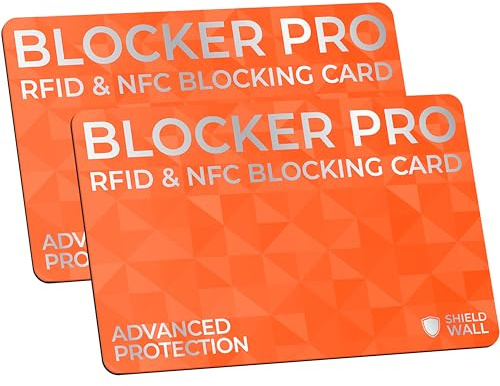 RFID & NFC Blocking Cards - Triple Blocking Technology (2 pack, Orange)