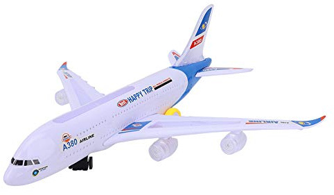 Chiyyak A380 Flygplan 43 Cm Långt Elektriskt Modellflygplan med Ljud och Ljus för Barn (modellflygplan)