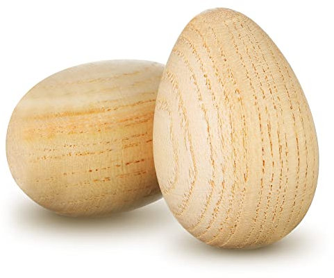 2 Stück Ostern Naturholz Eierstreuer Musikalisches Schlaginstrument Holz Maracas Musik Maraca Shaker Hand Percussion Shaker für Klassenzimmer Preise Musik Pädagogik Party
