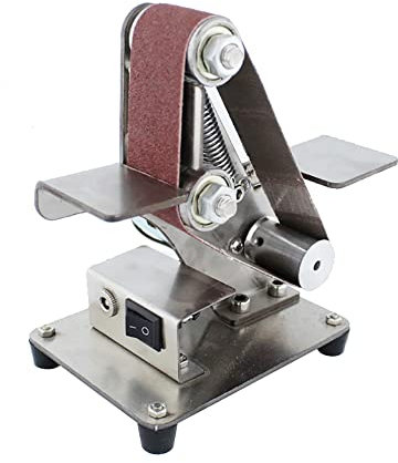 Toplionace Levigatrice a Nastro Elettrica AC 100-240V 30x300mm, Macchina per Affilare i Coltelli Fai-da-te Levigatrice per Levigatura a Nastro Regolabile da Banco