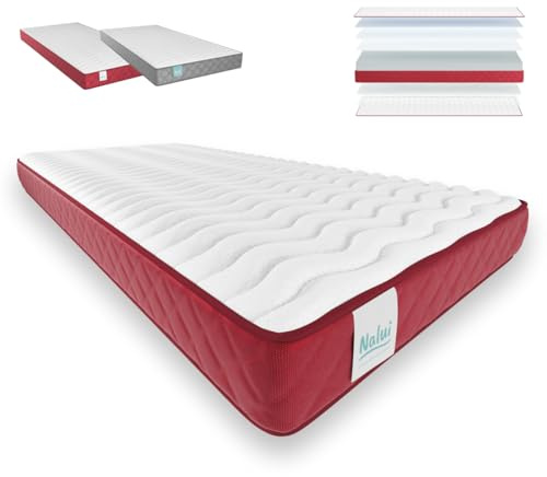 NALUI Matelas viscoélastique réversible, 75 x 180 cm, Hauteur ± 15 cm, Tissu Stretch et Tissu 3D Respirant, spécial lit gigogne, fermeté Moyenne-Haute, Adaptable fabriqué en Espagne