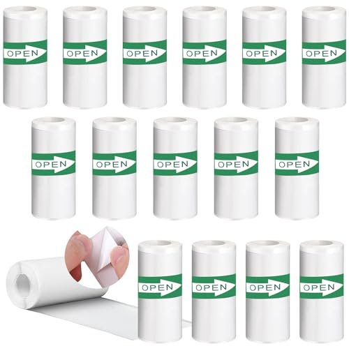 20 Rollen Mini Drucker Sticker,Mini Thermal Printer Sticker,Thermopapier für Kinder Sofortbildkameras und Selbstklebender Bedruckbarer Aufkleber,Für Fotos,Notizen,Schwarz auf Weiß(57 * 25 mm)