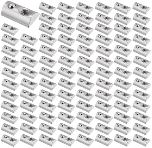 M8 Nutenstein, 100 Stück Nutensteine mit kugel Nut 8, Federkugel T Nutsteine Set, mit Zentrierung Federkugel, Für Profile mit 8 mm-Nuten, Für Aluminiumprofile Extrusionsschlitz