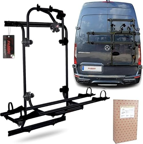 Portabicicletas trasero para furgoneta y caravana para Crafter Sprinter Bicicleta OK MTB Van -2 bicicletas (6201837VWNERO)