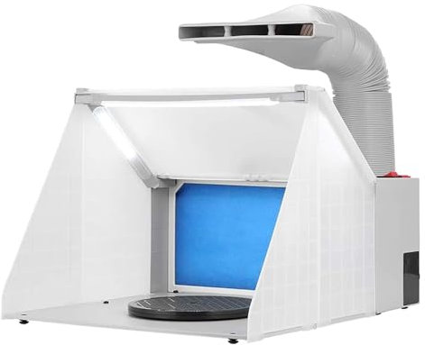 Cabina de pintura portátil para aerógrafo con ventilador de escape y luces LED, ideal para pintar obras de arte, modelos, manualidades, pasatiempos, bricolaje