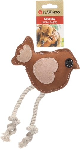 FLAMINGO - Jouet SWA Oiseau avec Corde - Résistant et Ludique - Idéal pour Labrador, Berger Australien, Golden Retriever et Border Collie - Marron