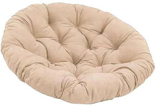 Cuscino rotondo extra spesso per sedie in rattan e sedie da giardino, color cachi (50 x 50 cm)