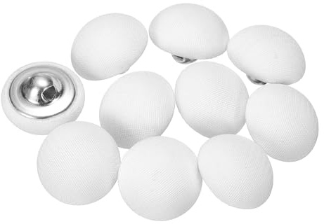 QUARKZMAN 10pcs 24L Botones Redondos De Costura Cubiertos 15mm 5/8 Blanco
