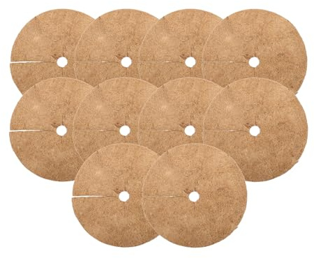 Wacredo Kokosmatta rund/vinterskydd och frostskydd för krukväxter | växtskydd av 100 % kokosfiber, mulchskiva (20 cm – 80 cm Ø) (Ø 60 cm, 10 stycken)
