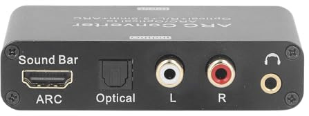 SEAFRONT 192KHz Digital Till Analog Ljudkonverterare, Stereo Hörlurarstöd med Volymkontroll och 5.1 -kanalöverföring för ARC Optisk Koaxial Ingångsomkoppling för P3 P4 DVD TV Hem Cinema