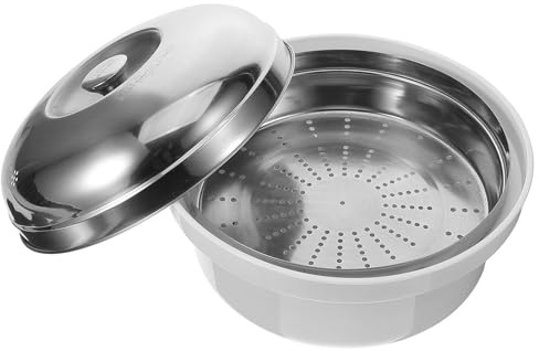 Bazeitflow Vaporiera Per Microonde Con Manici Pentola Vaporiera Compatibile Per Cottura a Vapore Di Riso Verdure E Gnocchi Ciotola Di Cottura in Plastica Alimentare Facile Da Puli