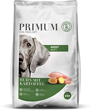 Primum- Soft Huhn mit Kartoffel - 15 kg - Halbfeuchtes Hundefutter - Getreidefreies Trockenfutter - Hoher Fleischanteil - Optimal verdaulich