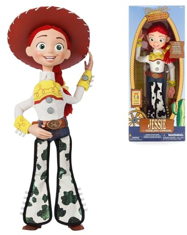Disney Store Action figure parlante Jessie di Toy Story, 35 cm/15, con effetti sonori e oltre 10 frasi in inglese, interagisce con altri personaggi e giocattoli, con cappello rimovibile, età 3+