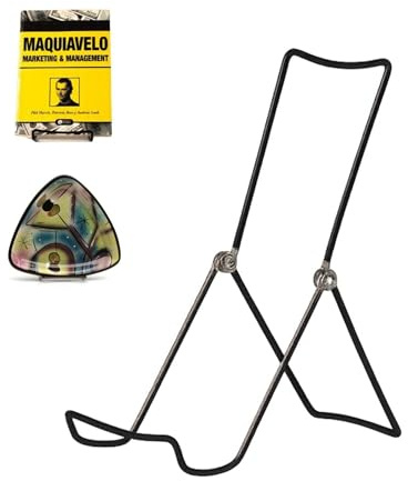 KINGDOM SOLUTIONS MADE IN USA 12-Pack Adjustable Black Metal Easels - Book Stand - Sturdy Plate Stand for Art, Pictures, Books, Frames - Unique on the Market