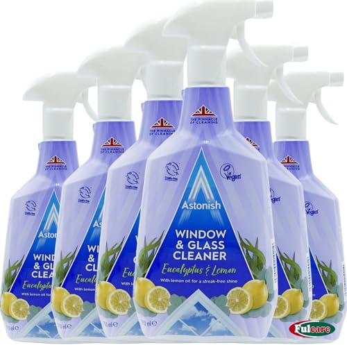 12 x Astonish Natural Window & Glass Lemon Oil Trigger Spray Cleaner 750ML
