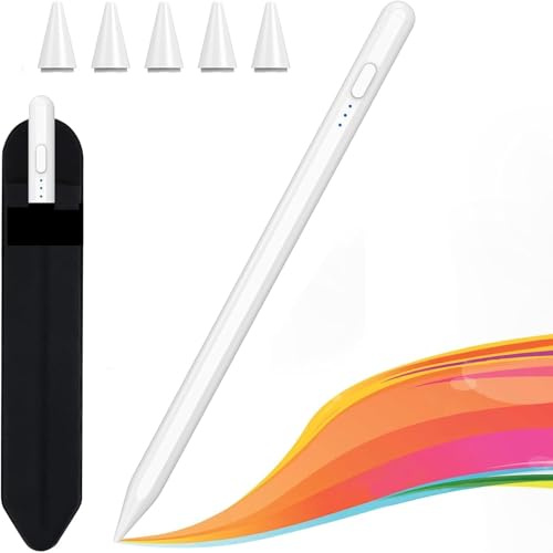 Stylet iPad, Pencil iPad, Stylo pour iPad 2018-2026, Stylet Tablette iPad avec Chargement Rapide, Aspiration Magnétique, Compatible iPad 11 A16/10/9/8/7/6, Air 3/4/5/M2/M3/M4, Mini 5/6, Pro 3/4/5/6/M4
