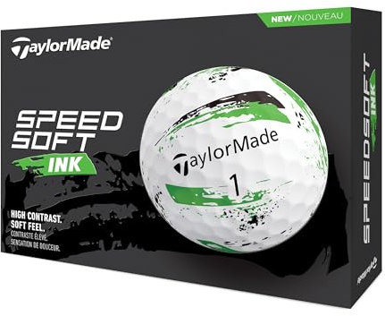 TaylorMade SpeedSoft Ink Green Golf Ball, 2024