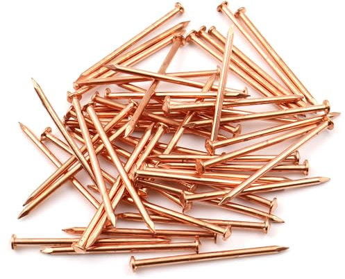 50 chiodi in ferro, 2,0 x 41 mm, con testa conica, in rame, isolanti