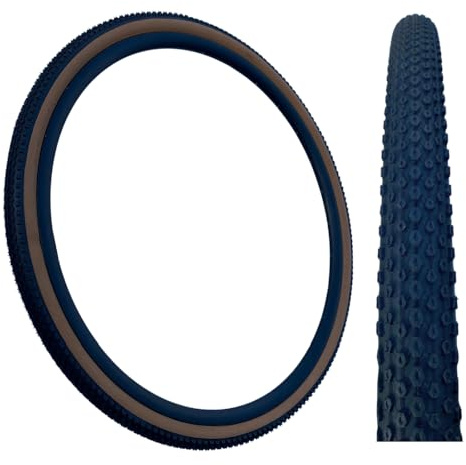 Baldys 700 x 38c CLASSIC BROWN WALL Off Road Knobby Tread Gravel Tyre for Hybrid Trekking Bikes