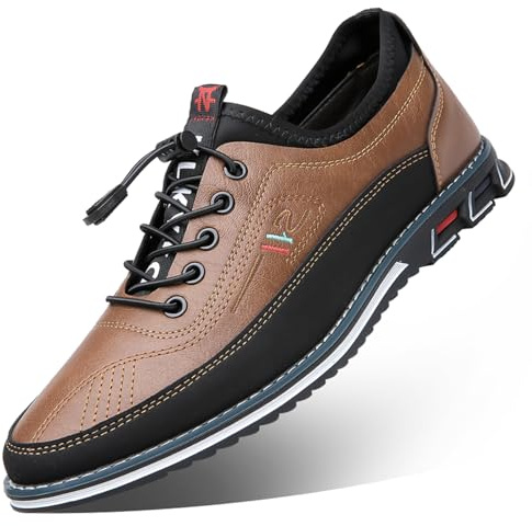 Zapatos de Vestir para Hombres Derby Cuero Casual Oxford Confort Moda Formal Negocios Mocasines Caminar Conducir Oficina Zapato