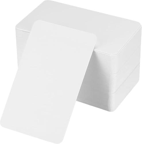 250 hojas de tarjetas en blanco, 350 g/m², 8,5 x 5,5 cm, papel kraft, personalizable, para bricolaje, escuela, oficina, aprendizaje de vocabulario, blanco