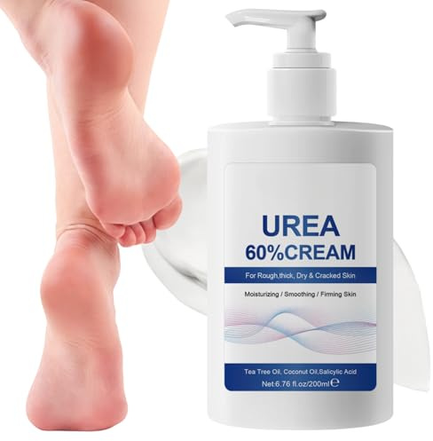 60% Urea Cream - Cracked Heel Repair Cream For Feet and Hand - Foot Cream for Cracked Heels and Dry Skin - Urea Cream 60 Percent for Feet - Maximum Strength for Hand, Foot and Body Care