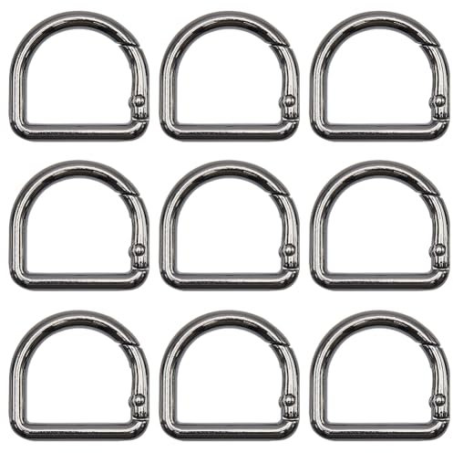 GORGECRAFT 12pz D Anello Clip A Molla in Lega di Metallo Nero Ganci Portachiavi Fermagli Moschettone di Bloccaggio Grilletto Chiusura A Scatto Morsetti Fibbie Clip per Cintura Zaini Borsa Artigianato