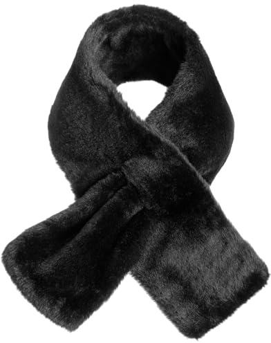 Coume Kids Scarf for Girls Boy Rainbow Toddler Winter Scarf Neck Warmer Gradient Cross Tie Fluffy Collar for Valentines Gifts(Black)