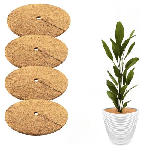 Qidarusxl Tapis en noix de coco, protection hivernale, lot de 4, 60 cm, tapis de protection en noix de coco, tapis de protection contre le gel, carré pour vos plantes (60 cm)