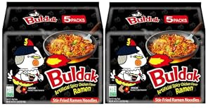 Bulldak Hot Chicken Ramen - 140g (Pack of 10) | Spicy Korean Noodles for Heat Lovers | Extreme Spiciness | Quick & Easy Meal | Authentic Korean Flavor | Bold & Addictive