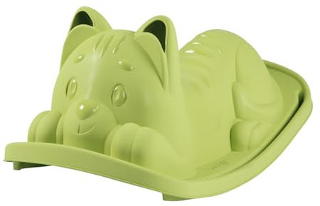 Smoby Life - Bascule Chat Vert - Assise Ergonomique - Poignées de préhension - Matière Recyclée - A Partir de 18 Mois - Fabrication Française
