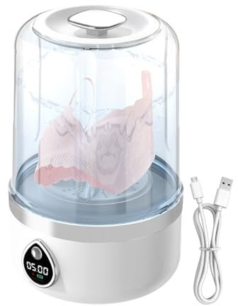 Mini machine à laver portable pour sous-vêtements, 21 x 13 x 13 cm, appareil de nettoyage en profondeur, nettoyeur de linge compact, outil de nettoyage de vêtements pour camping, voyage, appartement