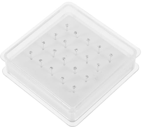 HEALEEP 20 pezzi Piercing Naso Dritto in Metallo Argento Brillantini Gioielli per Uomo Donna Comfort Fit Elegante Accessorio Corpo