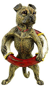 Kunst & Ambiente – Carlino con salvagente – Wiener Bronze – timbrato – Dipinto a Mano – Figura in Bronzo – Vienna Bronze – Scultura per Cani – Figura Decorativa