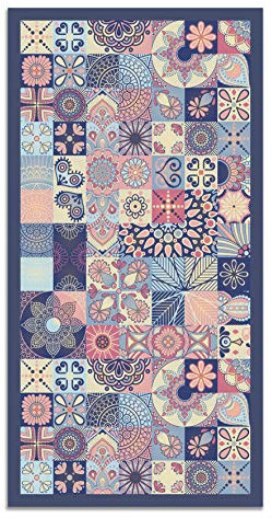 Panorama Vynilteppich Hydraulic Fliesen Rose Farbe - 80 x 200 cm - Waschbar rutschfest Küchenteppich