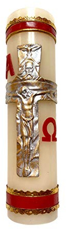 Jesus Cross Candle Christ Handmade Catholic Prayer Cirio Pascual