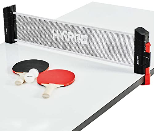 Hy-Pro Set da Ping Pong Portatile, Rete Retrattile, 2 Racchette e 2 Palline