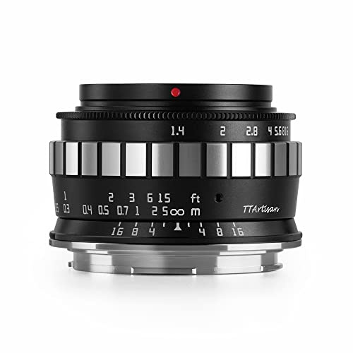 TT Artisan 23mm F/1.4 APS-C Objektiv Anschluss MFT Mount Silver manuelles Weitwinkelobjektiv für spiegellose Kameras TTAL2314MFTS Silber