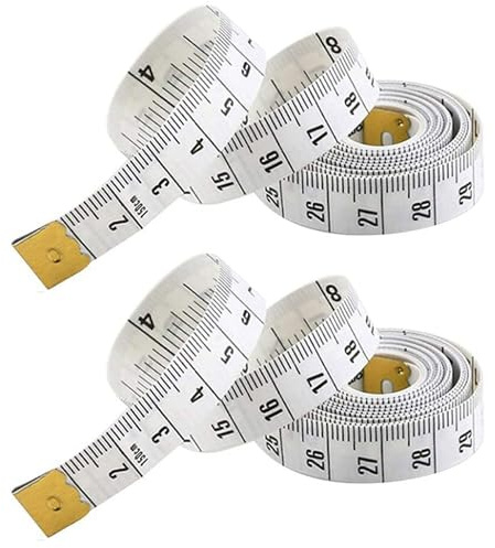 Maßband Körper 150 cm (2er Set) - Doppelseitiges Körpermaßband & Schneidermaßband zum Nähen, flexibles Massband aus Glasfaser, Measuring Tape/Tape Measure mit cm & Zoll