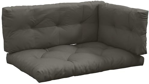 Outsunny Ensemble de 3 Coussins d'extérieur pour Banquette canapé 1 Coussin d'assise 1 Coussins de Dossier et 1 Coussin latéral Gris