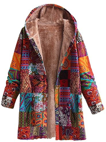 NSICBMNO Manteaux longs pour femme - Doublées en polaire - Vestes à capuche surdimensionnées avec poches - Cardigan d'hiver ouvert sur le devant - Manteau long et chaud - Polaire bohème, Jaune #03