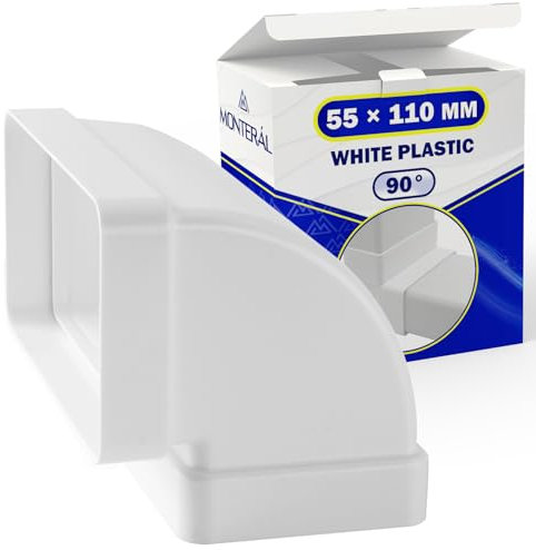 Curva Verticale a 90° per Tubo Rettangolare con Dimensioni 55 x 110 mm Fornisce una Chiusura Ermetica - Garanzia di 10 Anni - MONTERAL