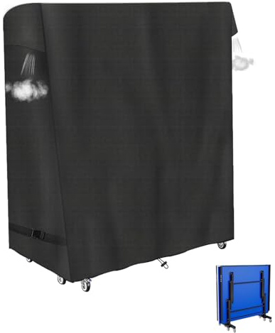 Ping Pong Table Cover,600D Oxford Fabric Covers for Outdoor Table Tennis and Folding Tables-All-Weather Protection Waterproof UV & Dustproof , Black, 65 x 27.5 x 72.8 in