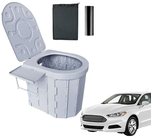 Inodoro portátil para adultos, orinal de viaje con bolsa de transporte, inodoro plegable compacto con tapa, capacidad de carga de 150 kg para camping, al aire libre, senderismo, viajes