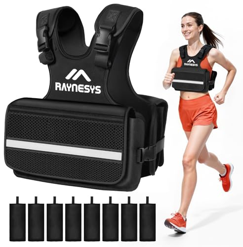 Adjustable Weighted Vest for Women, 1-12LBS Weight Vests with Adjustable Shoulder Strap, 8 Ironsand, Large Pocket, Reflective Strip, Weighted Vest Men and Women for Workout, Strength Training