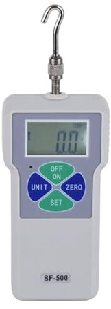 Medidor de fuerza digital, Dinamómetro digital portátil de fuerza empuje y tracción 100 N/200 N/300 N/500 N,Unidades de medición portátiles(500N)