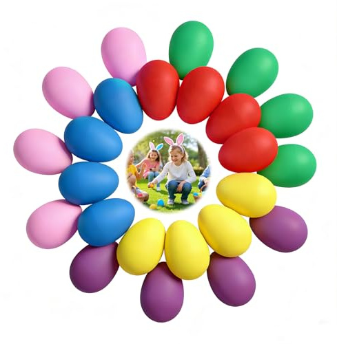 Juego de 24 huevos maracas de 6 colores, instrumento musical de huevo, huevos de Pascua para educación musical temprana, accesorios de aula, instrumentos musicales para dispositivos de juego